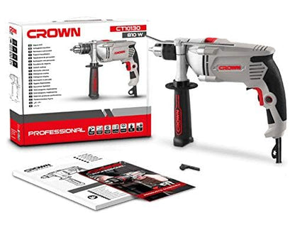 Crown ct10130 electric impact drill reversable, 13 mm - 810 watt