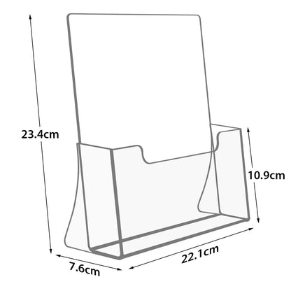 Acrylic Brochure Holder, 2-Pack Clear Literature Display Stand, 21.5 x 28 cm Countertop Organizer for Flyers, Magazines, Pamphlets, Booklets, Menus and Journals, for Office and Retail