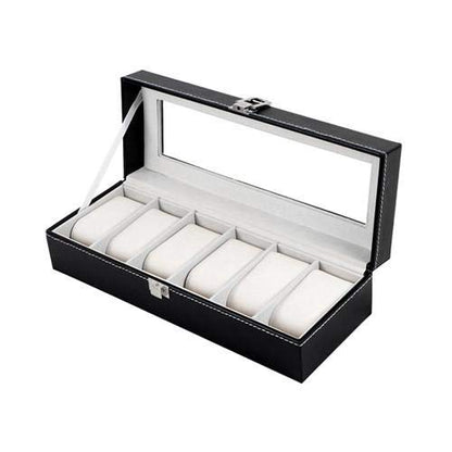 6 Grid PU Leather Watch Display Box
