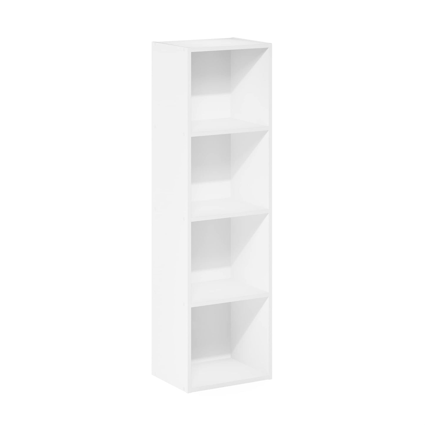 Pasir 4-Tier Open Shelf Bookcase, Modern and Simple Storage Organizer in White, Easy No-Tool Assembly Bookshelf for Home, Office, or Dorm Room Use, Tall Design