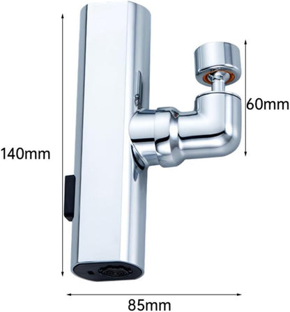 P PIPITA New Waterfall Kitchen Faucet, 3 In 1 360° Rainfall Kitchen Sink Faucet, Multi Function Faucet for Washing Vegetable Fruit, Anti-Splash Device for Kitchen, Bathroom,Silver