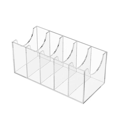 Acrylic Belt Organizer Display Box, 5-Compartment Clear Storage Case for Belts, Ties, and Bow Ties, Compact Closet Shelf or Drawer Organizer for Accessories, Transparent Design, Clear