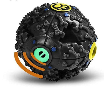 10CM Dog Treat Dispensing Ball Sounding toy Interactive IQ Treat Training toy Food Squeaky Dispenser Ball for Dogs
