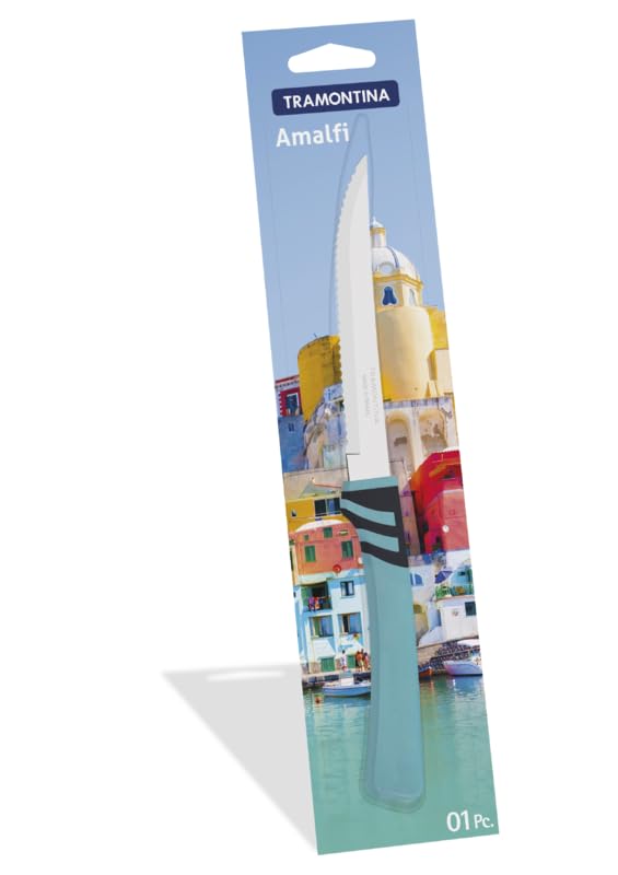 Amalfi 5" Steak and Fruit Knife, Stainless Steel Blade, Turquoise Polypropylene Handle, Dishwasher Safe, Versatile and Durable