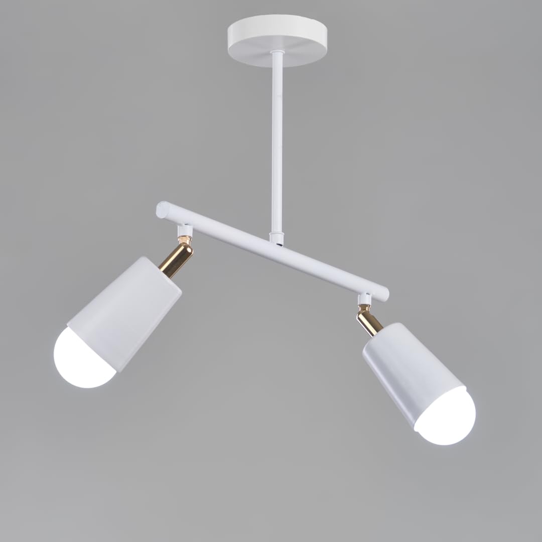 نجفه شوب تراك لايت أبيض التصميم العصري والتوزيع المتوازن للإضاءة يتميز بزاوية واسعة تضمن انتشار الضوء بشكل متساوٍ في جميع الاتجاهات White Track Light 2 Bulbs SLTW-2 from Nagafa Shop