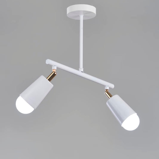 نجفه شوب تراك لايت أبيض التصميم العصري والتوزيع المتوازن للإضاءة يتميز بزاوية واسعة تضمن انتشار الضوء بشكل متساوٍ في جميع الاتجاهات White Track Light 2 Bulbs SLTW-2 from Nagafa Shop