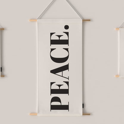 Peace 3-Piece Fabric Poster Set, a Wall Art Decor Kit with 1 Large (90x44 cm) and 2 Small (42x22 cm) Panels, an Inspirational Themed Design for a Calm Living Room or Bedroom Decor