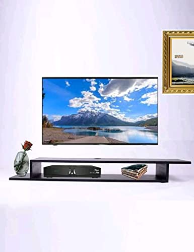 TV Stand Shelf, a versatile and spacious Entertainment Media Console measuring 135 cm, presented in a sophisticated and modern Black finish