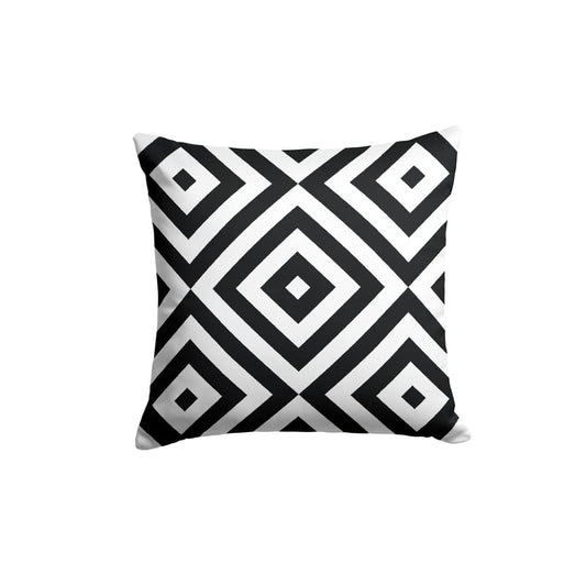 Canvas Mono Cushion Cover in Black & White, 40x40 cm, a durable decorative pillow with a bold monochromatic design, ideal for a modern, graphic, and high-contrast interior style