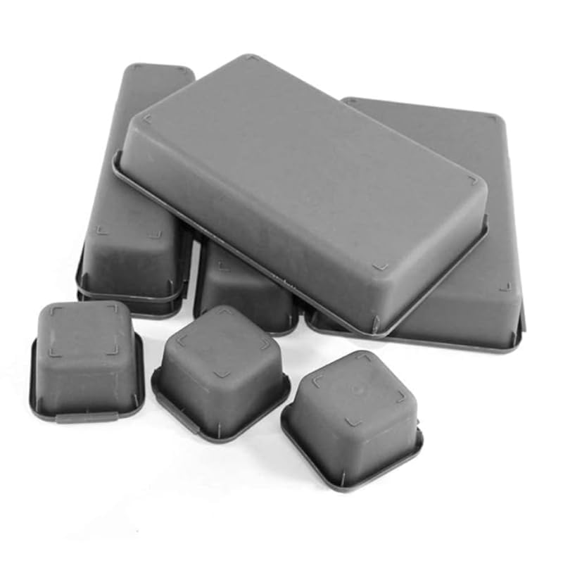 Plastic Divided Interlocking Cutlery Drawer Desk Organizer Kit With Multi Shapes Set Of 8 Pieces - Dark Grey