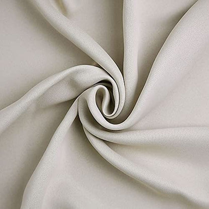 Off White Blackout Curtains - Steel Grommets - Thermal Insulated Fabric – For Room Darkness – 1 Panel