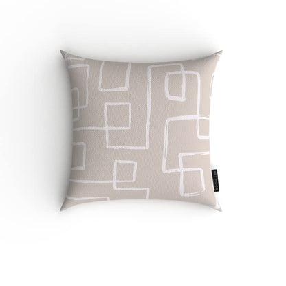 Haven 1 Velvet Cushion Cover in Beige & White, a plush decorative pillow with a peaceful, minimalist pattern, 40x40 cm, adds a touch of soft, understated luxury to a tranquil living space