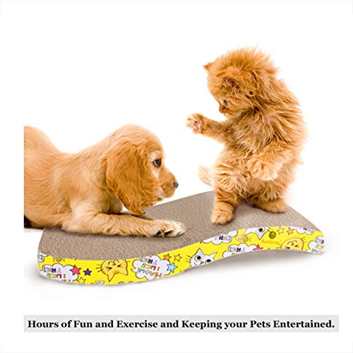 ANTOLE Cat Scratcher Cardboard Scratching Pads for Cats Meow Scratch Board with a Curved Wave Design - Satisfy Your kitty's Natural Scratching Instinct Made of Environmental Friendly Material