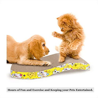 ANTOLE Cat Scratcher Cardboard Scratching Pads for Cats Meow Scratch Board with a Curved Wave Design - Satisfy Your kitty's Natural Scratching Instinct Made of Environmental Friendly Material