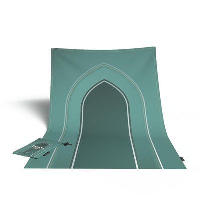 Al-Taqwa Waterproof Prayer Mat, a Durable Rug in Green made from Easy-to-Clean Material, 68x117 cm, for Comfortable Prayer, Ideal for Outdoor, Indoor, and Travel Use, Washable Salah Mat