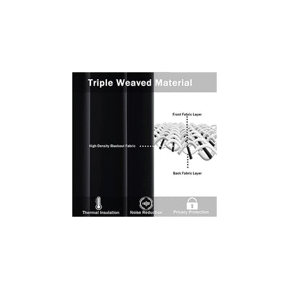 Blackout Curtains with Tiebacks - Thermal Insulated, Light Blocking and Noise Reducing Grommet Curtain Drapes for Bedroom and Living Room, Set of 2 Panels,