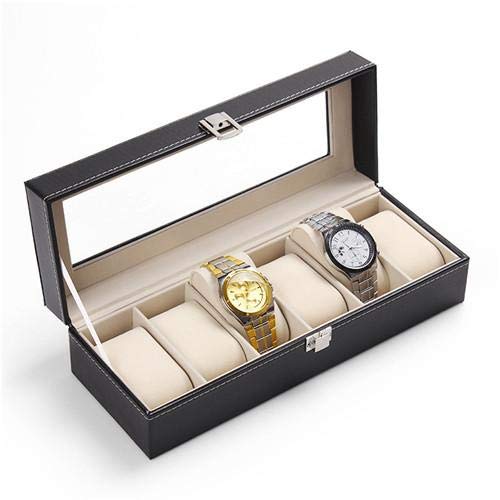 6 Grid PU Leather Watch Display Box