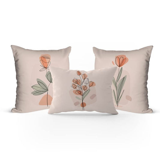 Velvet Floro Set Cushion Cover, a plush multicolor decorative pillow with a coordinated floral design, 40x40 cm, perfect for adding a touch of botanical elegance and soft luxury to your home