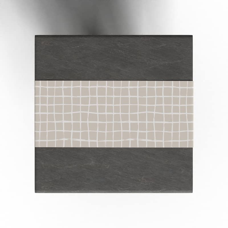 Haven 2 Velvet Table Runner in Beige & Blue, a 35x140 cm decorative centerpiece with a chic and simple modern pattern, a versatile accent for a clean, contemporary, and calm interior