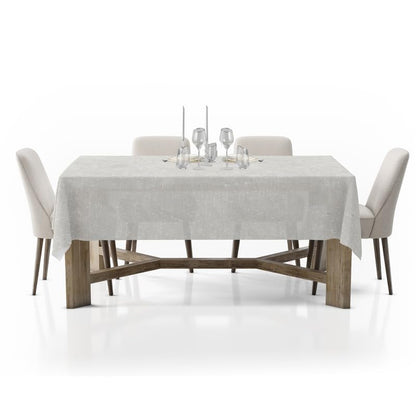 INTEX HOME Tablecloth, Semi-Transparent Linen Fabric, Rectangular Elegant Design, Lightweight and Wrinkle-Resistant, 140W×200L cm, 1 Piece, Off-White Dining Table Cover for Kitchen and Living Room