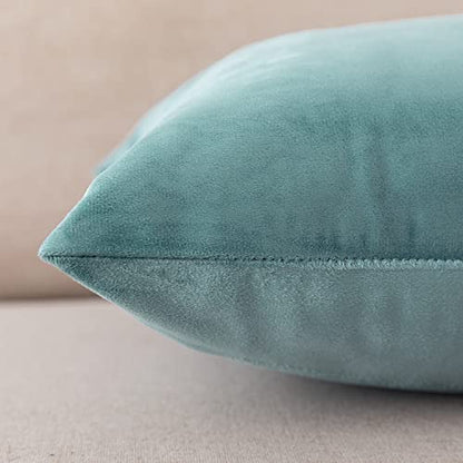 Soft Thick Velvet Throw Pillow Covers Decorative Square Cushion Cover For Couch Sofa Bedroom Living Room - set of 2 Pieces