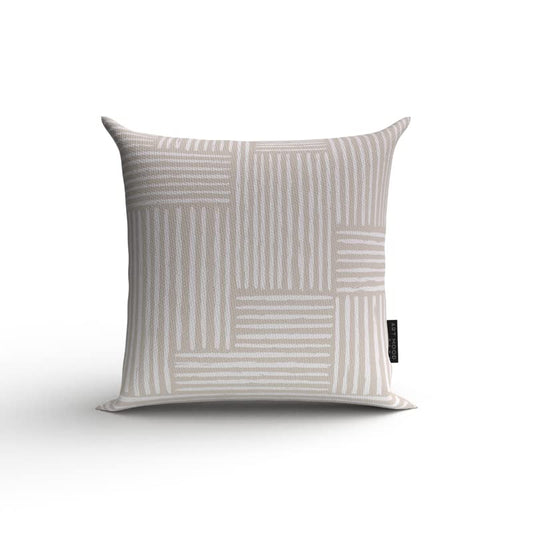 Hazel 1 Canvas Cushion Cover in Beige & White, a durable decorative pillow with a warm and inviting modern design, 40x40 cm, perfect for creating a cozy and stylish atmosphere in any room