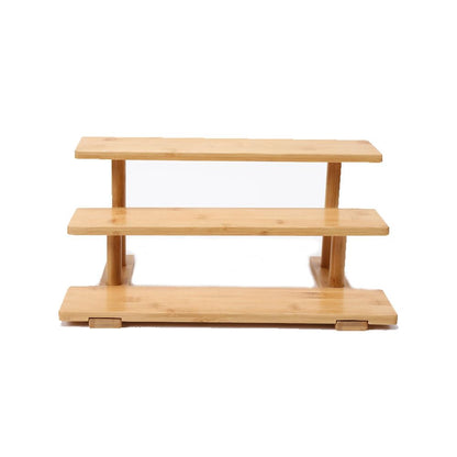 3-Tier Bamboo Countertop Organizer, Elegant Display Riser Stand for Perfume, Makeup, and Skincare, Versatile Shelf for Bathroom Vanity, Kitchen Spices, and Collectibles