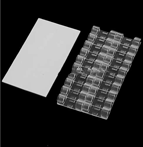 Cable Clips Organizer - 20 pcs - Self-Adhesive Drop Wire Holder Cord Management-Clear