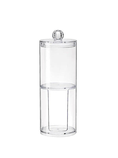 Two-layer Cotton Pads Container Storage Box Case Cosmetics Organizer Transparent