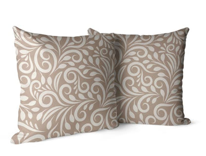 Canvas Cran Cushion Cover in Beige & White, a durable decorative pillow with a subtle and sophisticated pattern, 40x40 cm, perfect for a minimalist, modern, or neutral home decor theme