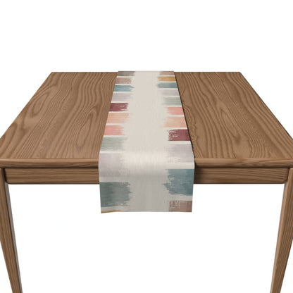Canvas Palette Runner, a Durable Decorative Centerpiece with an Abstract, Artistic Paint-like Design, 35x140 cm, Multicolor, perfect for adding a Creative Splash to a Modern Table