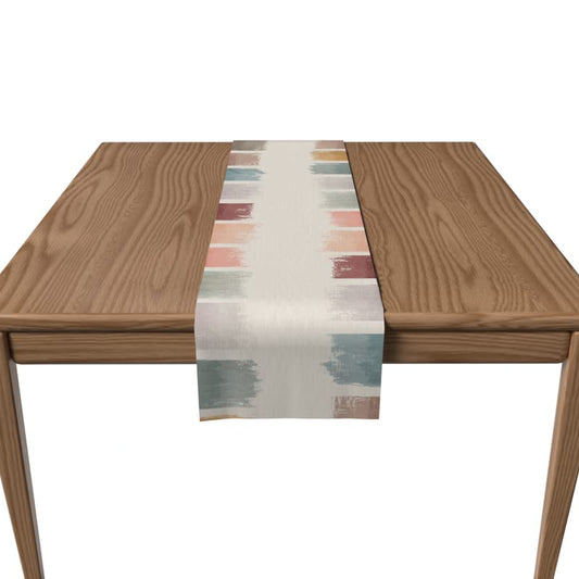 Canvas Palette Runner, a Durable Decorative Centerpiece with an Abstract, Artistic Paint-like Design, 35x140 cm, Multicolor, perfect for adding a Creative Splash to a Modern Table