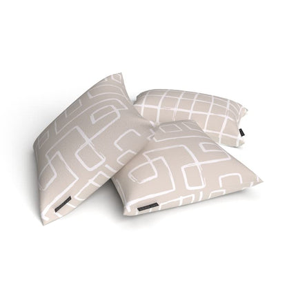 Haven Set Canvas Cushion Cover in Beige & White, a durable decorative pillow with a serene and minimalist design, 40x40 cm, ideal for creating a calm and tranquil atmosphere in your home