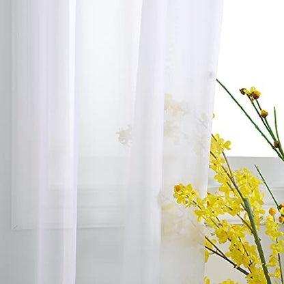 INtex CURTAINS HOUSE Luxury Voile Chiffon Curtains- Steel Grommets Luxury Fabric – 1 piece (300W X 230L CM, White)