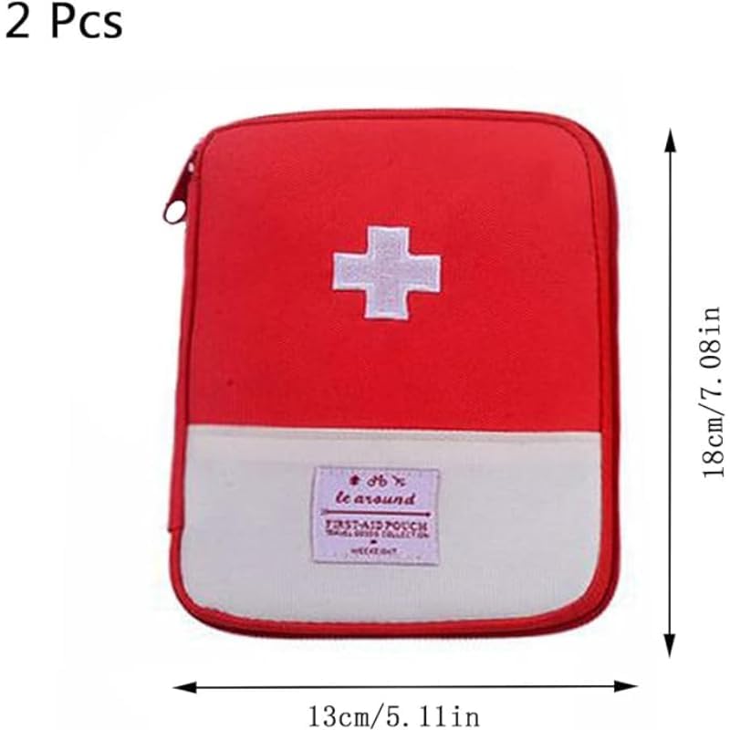 Waterproof Multifunction Divided Emergency Medical Storage Bag Practical For Outdoor Camping And Hiking Set Of 2 Pieces - Red Blue