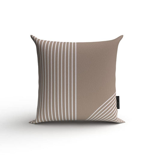 Lynn 2 Velvet Cushion Cover in Beige & White, a plush decorative pillow with a sophisticated modern geometric design, 40x40 cm, blends luxurious comfort with a chic and timeless pattern