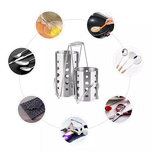 Stainless Steel Spoon Holder, Modern and Durable Kitchen Utensil Organizer for Spoons, Forks, Knives