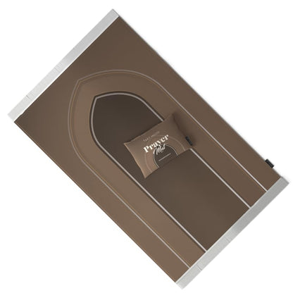Velvet Prayer Mat in a warm Cafe color, 68x117 cm, a luxurious and soft rug with a peaceful design, ideal for a comfortable and focused prayer experience at home, mosque, or travel