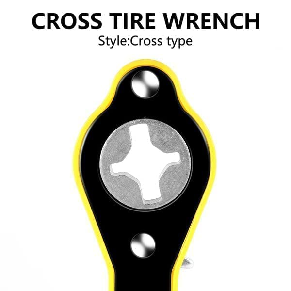Automobile Tire Ratchet Wrench - Labor-Saving Tire Removal Tool with Rocker Arm for Quick and Efficient Wheel Maintenance - Heavy-Duty and Durable Design for Cars