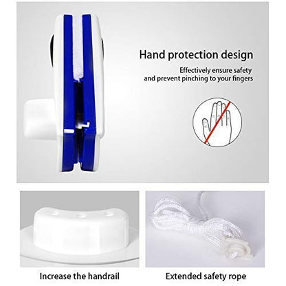 Cochanvie Double Sided Magnetic Window Cleaner, Ultra-strong Cleaning Brush for Side Glass Surfaces Wiper Tools with Ergonomic Handle for High-Rise Windows and Glazed for Car (Thickness 3-8 mm)