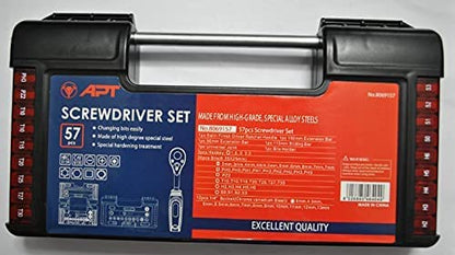 RATCHET SCREWDRIVER AND SOCKETS SET 57 pieces item 5538