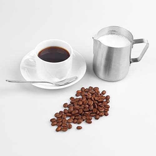 Milk Frothing Pitcher, Stainless Steel Creamer Frothing Pitcher, Perfect for Espresso Machines, Milk Frothers, Latte Art 12 oz (350 ml)