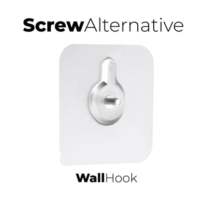 Screw Alternative Wall Hook – Self Adhesive Reusable Heavy Duty Wall Hanger for Bathroom, Kitchen, Tiled Walls – No Drilling Required – Transparent Design