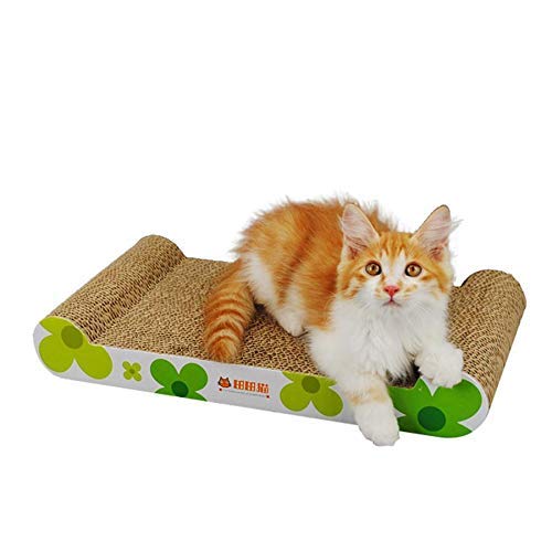 cat kitten corrugated scratch Board Pad Bed Mat lemon green