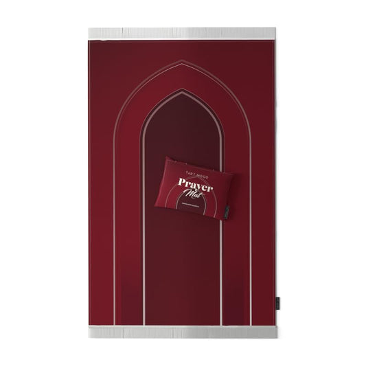 Al-Taqwa Velvet Prayer Mat, a Luxurious Islamic Rug in Red made from Soft Velvet Material, 68x117 cm, for Comfortable Prayer, a Salah Mat Ideal for Home, Mosque, or as a Travel Janamaz