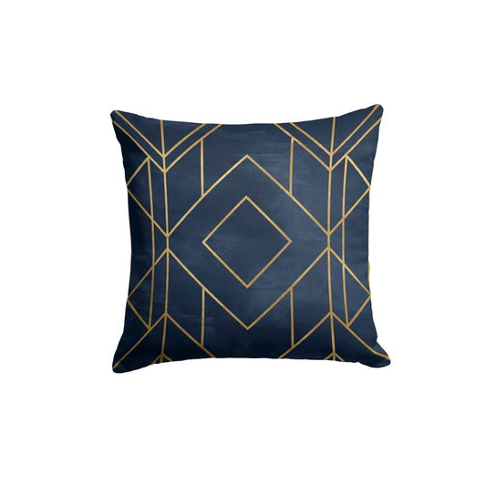 Golds Blue Cushion Cover, a stunning decorative pillow in Blue & Gold, 40x40 cm, combines a rich color palette with elegant accents for a luxurious and sophisticated addition to your sofa