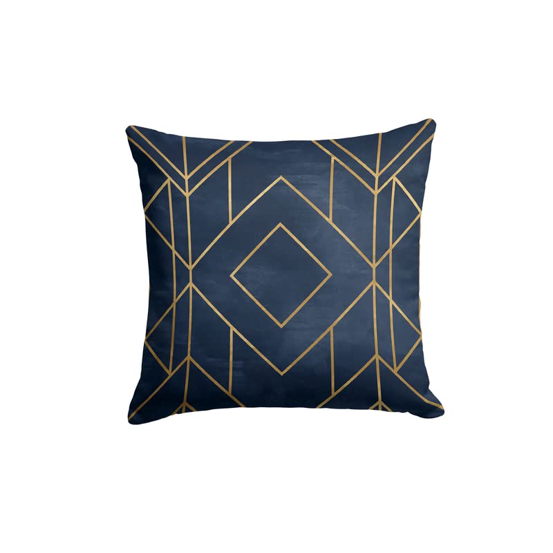 Velvet Golds Blue Cushion Cover in Blue & Gold, 40x40 cm, a plush decorative pillow with a rich and luxurious design, offering a glamorous and comfortable accent for your home decor