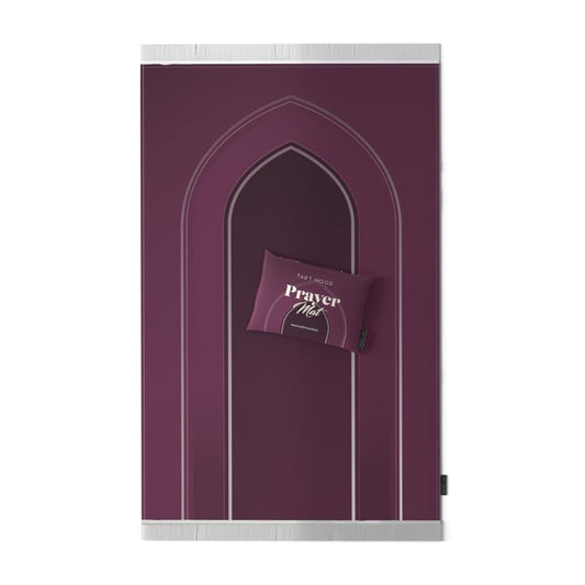 Al-Taqwa Velvet Prayer Mat, a Luxurious Islamic Rug in Purple from Soft Velvet Material, 68x117 cm, for Comfortable Prayer and Meditation, Ideal for Home, Mosque, or Travel Use
