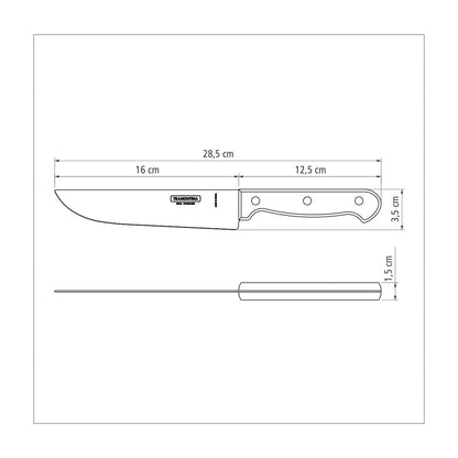 Polywood Stainless Steel Kitchen Knife with Wooden Handle, 6-Inch Blade, Red - Designed for High Performance and Durability, Ideal for Professional and Home Kitchens, Precision Cr