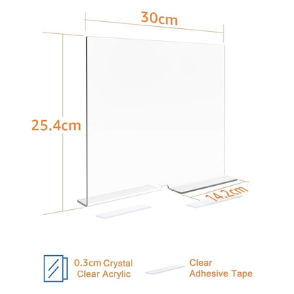 4-Pack Acrylic Shelf Dividers, Clear Closet Shelf Organizers and Separators for Home Storage, Ideal for Kitchen Cabinets, Bedroom Closets, and Office Shelving Units, Transparent Design